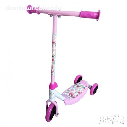 Тротинетка с три гуми, 20Kg.Светещи гуми,Регулируема височина до 64 см