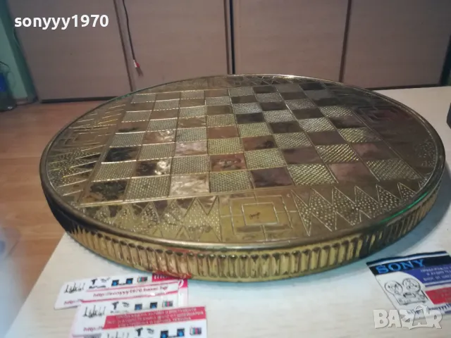 ЗЛАТНА МАСА 60СМ ОТ ФРАНЦИЯ-ПЛОТ МЕД МЕСИНГ 0411241719LNWCR, снимка 8 - Антикварни и старинни предмети - 47838894