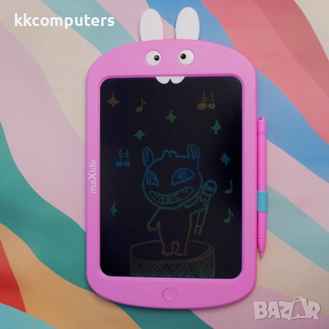 Цветен LCD таблет за рисуване Maxlife MXWB-02, Розов, снимка 3 - Рисуване и оцветяване - 52288729