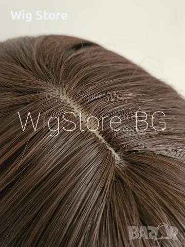 Дълга кестенява омбре перука с бретон, снимка 6 - Аксесоари за коса - 51422102