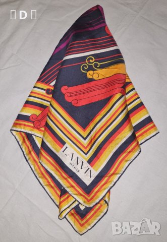 LANVIN оригинален копринен шал, снимка 4 - Шалове - 43472762