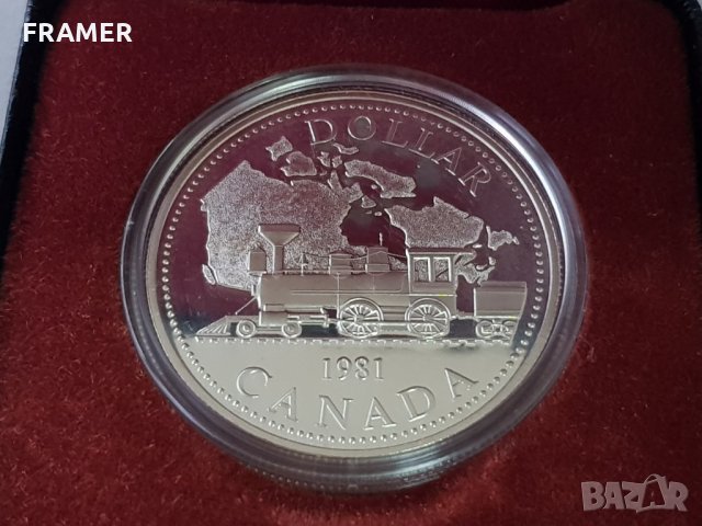 1 сребърен долар 1981 година Канада Елизабет II сребро в ТОП качество, снимка 2 - Нумизматика и бонистика - 35285151