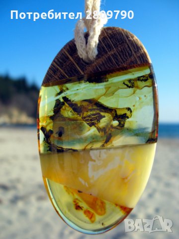 Приказна висулка от естествен балтийски кехлибар / Fabulous Pendant made of Natural Baltic Amber, снимка 5 - Колиета, медальони, синджири - 33332781