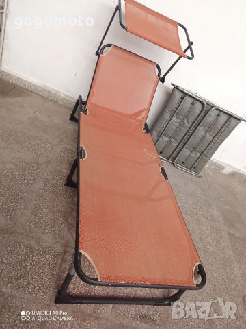 легло,шезлонг,Сгъваемо алуминиево туристическо походно олекотено легло, шезлонг оранжев, снимка 3 - Други стоки за дома - 37851917