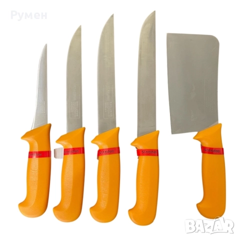 Комплект Немски професионални месарски ножове и сатър , 5 броя STAHLMAYER Exclusive  + подарък, снимка 2 - Други стоки за дома - 51690268