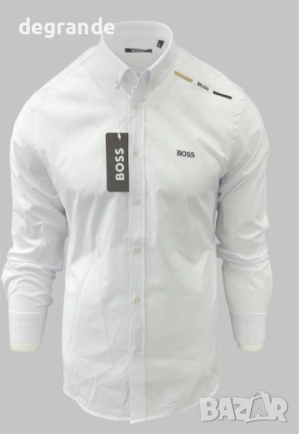 Мъжка Риза Boss в Бяло и Черно