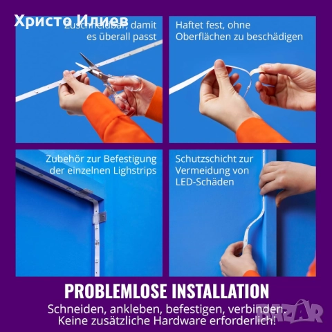 WiZ RGB LED лента 30M, WiFi управление персонализируема, 16 милиона цвята + бели тонове, снимка 3 - Лед осветление - 52374921