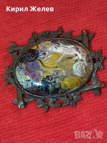 РАЗКОШЕН АВТОРСКИ РЕТРО - АР ДЕКО БРОНЗОВ МЕДАЛЬОН УНИКАТ с ИНИЦИАЛИ на ХУДОЖНИКА 31385, снимка 2 - Колиета, медальони, синджири - 38035117