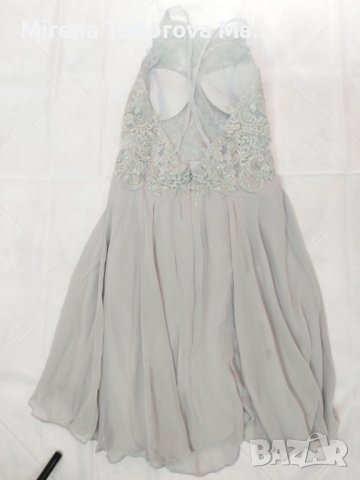 Абитуриентскa роклa.Коктейлна рокля от шифон с дължина до коляното и с пайети с А-силует. EU36 XS/S-, снимка 5 - Рокли - 36676206