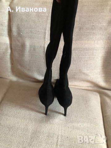 Дамски ботуши Zara естествен велур, снимка 4 - Дамски ботуши - 27434671