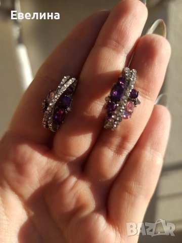 Дамски комплект пръстен и обеци, щампа 925 сребро, снимка 4 - Бижутерийни комплекти - 38154022