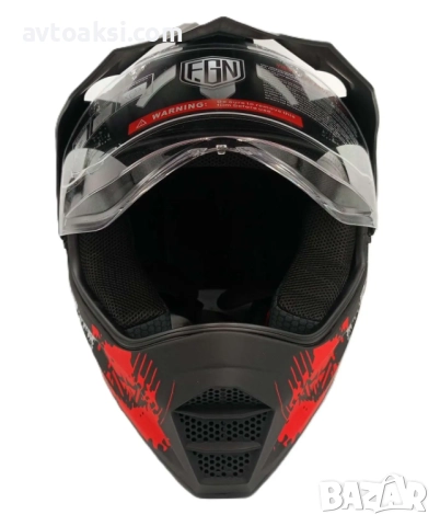 Каска Крос Мотор/Скутер/Бъги/Вело/АТВ с Визьор Два цвята, снимка 6 - Аксесоари и консумативи - 51985694