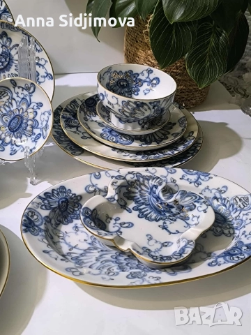 Руски порцелан ЛФЗ сервиз за чай , снимка 8 - Сервизи - 52252358