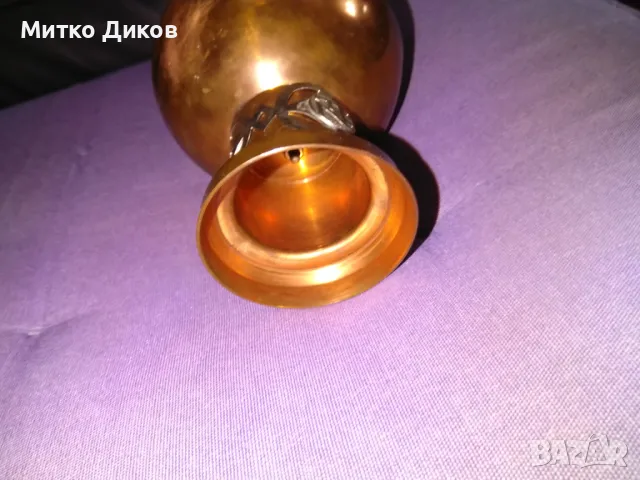 Медна купа винтидж за 1-во място от турнир по бридж в София 1989г Н-100мм и фи 100мм, снимка 10 - Карти за игра - 49623710