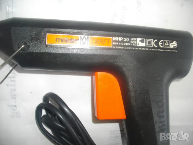 30W MEISTER CRAFT НЕМСКИ ЕЛЕКТРИЧЕСКИ ПИСТОЛЕТ ТОПЛО ЛЕПЕНЕ СИЛИКОН С 2 ПАКЕТА НЕМСКИ ПРЪЧКИ СИЛИКОН, снимка 13 - Други инструменти - 48603971
