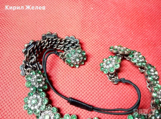 ПРЕКРАСНА БОГАТО УКРАСЕНА ФЛОРАЛНА ОГЪРЛИЦА с ИСКРЯЩИ ФАСЕТИРАНИ РАЗНОЦВЕТНИ КРИСТАЛИ 47362, снимка 4 - Колиета, медальони, синджири - 47307426