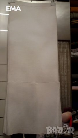 Комплект Плетиво Бяла пола миди пола+къса кройка блуза , снимка 2 - Поли - 39091063