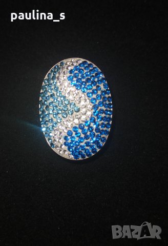 Сребърен пръстен с камъни "Swarovski" / проба 925 и печат Житен клас , снимка 2 - Пръстени - 29064168