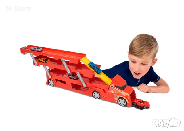 Транспортер Teamsterz с 5 коли, снимка 3 - Коли, камиони, мотори, писти - 48699467