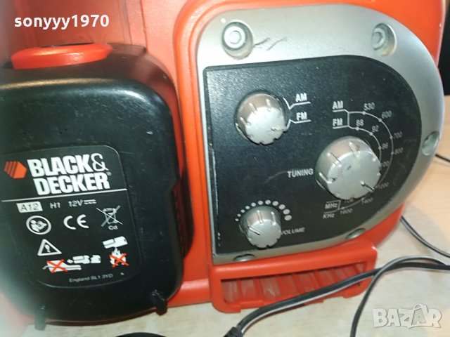 black & decker r123f2-radio & battery & charger 0605211230, снимка 5 - Радиокасетофони, транзистори - 32779804