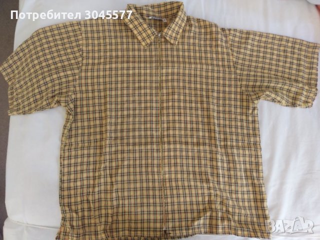 Риза мъжка с цип и къс ръкав, снимка 1 - Ризи - 36885652