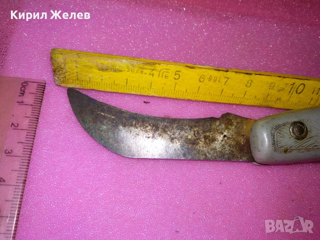 СТАР РУСКИ РЯДЪК КОЛЕКЦИОНЕРСКИ ДЖОБЕН НОЖ за АШЛАДИСВАНЕ СССР ДЖОБНО НОЖЧЕ ЧИРЕНИ БАКЕЛИТ 43127, снимка 6 - Колекции - 44119284