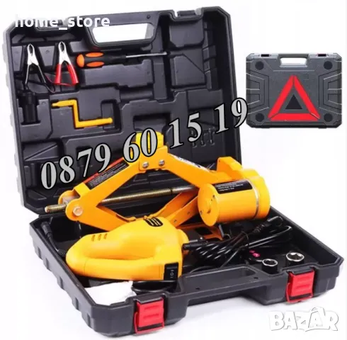 Комплект Електрически крик с електрически гайковерт 12 V 2 тона