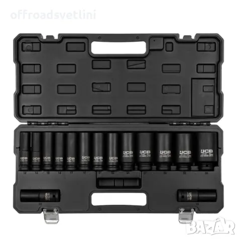 Дълбоки ударни вложки комплект 12-стенни 15 части 10-36мм JCB, снимка 3 - Други инструменти - 49498772
