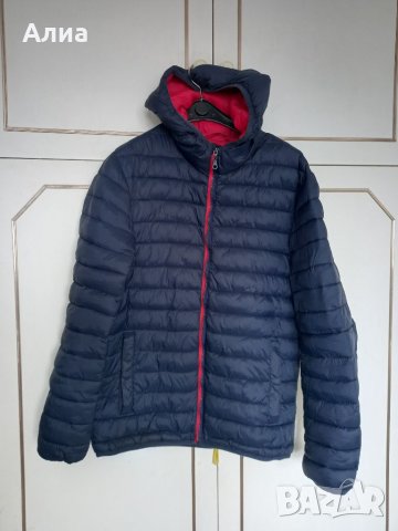 Шушляково тъмносиньо яке с качулка, снимка 3 - Якета - 39647826