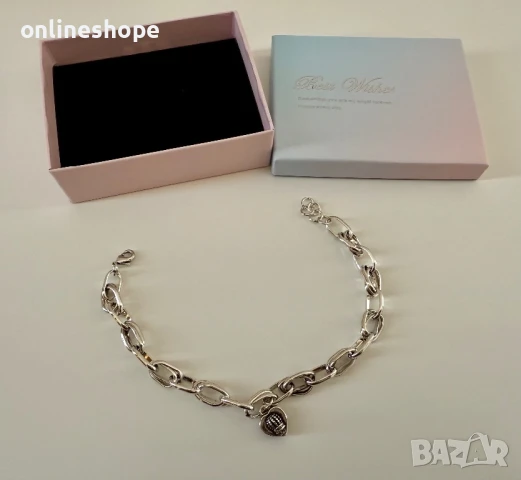 S925 Сребро / Сребърна гривна със зелен цирконий - 20см, снимка 7 - Гривни - 49256820