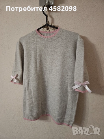 Дамски пуловер с къс ръкав, снимка 4 - Блузи с дълъг ръкав и пуловери - 52665369