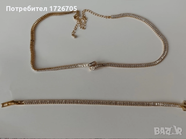 Страхотен комплект от златиста чанта+гривна+ гердан, снимка 4 - Чанти - 52184816