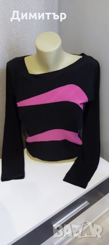Страхотна дамска къса блуза с дълъг ръкав, снимка 1 - Блузи с дълъг ръкав и пуловери - 32554618