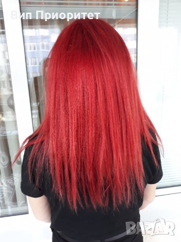 Червена дълга естествена коса, качествена , висок клас , снимка 2 - Аксесоари за коса - 38385270