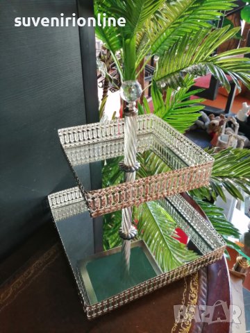 Луксозна метална стойка за сладкиши на 2 нива, снимка 2 - Декорация за дома - 38255513