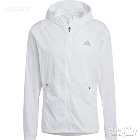 Adidas Оригинално Мъжко Яке Ветровка, S и L, Бял, снимка 4 - Якета - 52690050