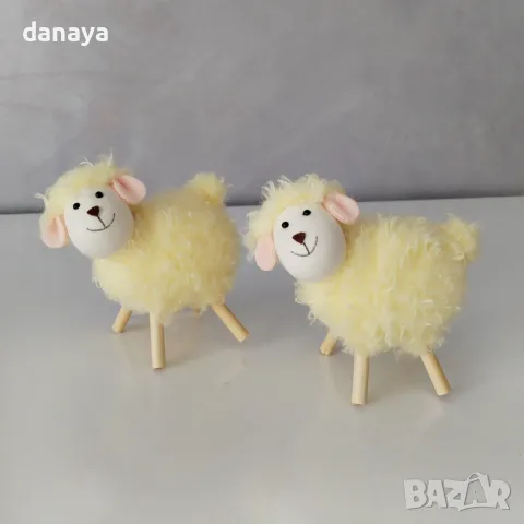 5703 Великденска декорация Пухено агънце, 9 см