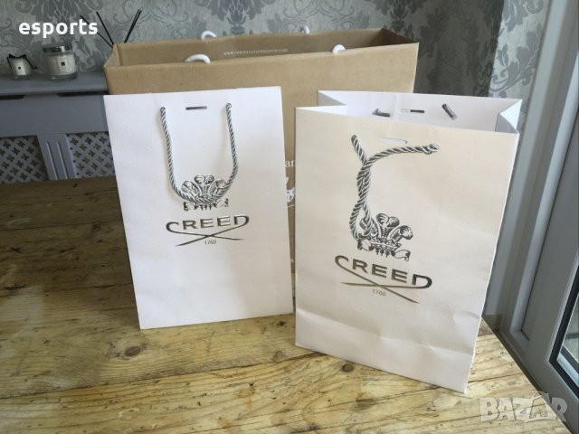 Празна бутикова подаръчна торба Creed - бяла 31x21cm торбичка, снимка 2 - Чанти - 34662623