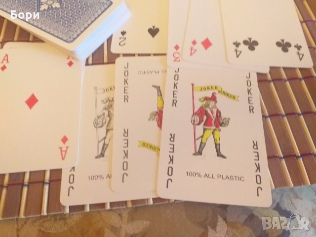 Нови Гръцки карти 2 тестета 100% пластик, снимка 9 - Карти за игра - 28114975