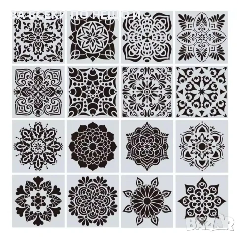 Шаблони за боядисване/ декупаж/ скрапбук/ декорация торти Мандала различни видове