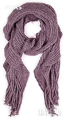 Нов  - 40% дамски плетен шал Marks & Spencer черен и розов , снимка 3 - Шалове - 52860015