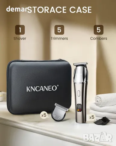 KNCANEO Машинка за подстригване за мъже, 11 в 1 с USB тип C, акумулаторна, снимка 4 - Машинки за подстригване - 47653580
