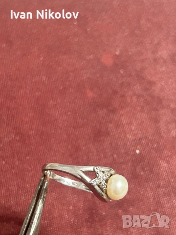 Дамски сребърен марко пръстен с естествена перла Maty, снимка 4 - Пръстени - 52886720