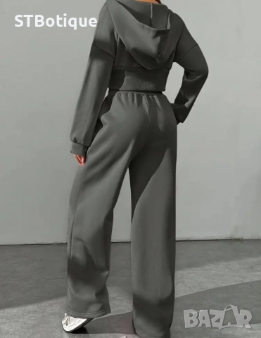 🌸 Дамски Елегантен Комплект с Цип – Суитшърт и Панталони | STBoutique 🌸, снимка 10 - Спортни екипи - 51952450