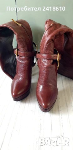 Prada Leather Boots Size 37/1/2 /24см. ОРИГИНАЛ! Дамски Кожени Ботуши!, снимка 11 - Дамски ботуши - 53293645