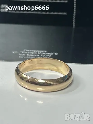 Златна халка 14 карата, снимка 2 - Пръстени - 48473834