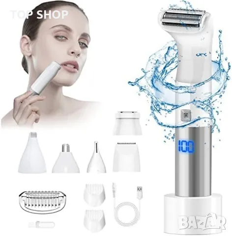 Нов уред 6 в 1 за жени безболезнено обезкосмяване Тример косми красота Самобръсначка