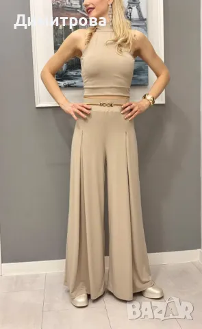 Дамски  бежов костюм  S-M