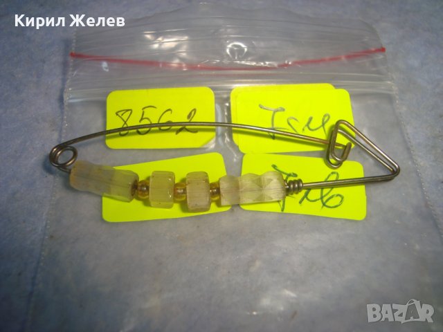 СТАРИННА АР НУВО СРЕБРИСТА ФИБУЛА ЯРТ ИГЛА с ОПУШЕН ПЛАНИНСКИ КРИСТАЛ и МЪНИСТА 8562, снимка 4 - Антикварни и старинни предмети - 37633813