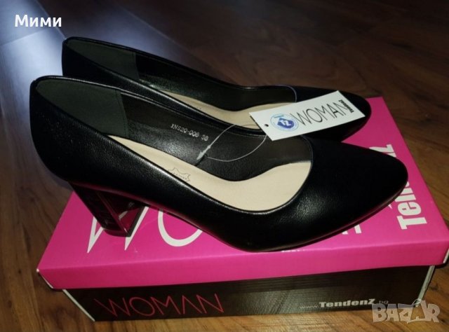 Черни елегантни обувки, снимка 2 - Дамски обувки на ток - 38008721